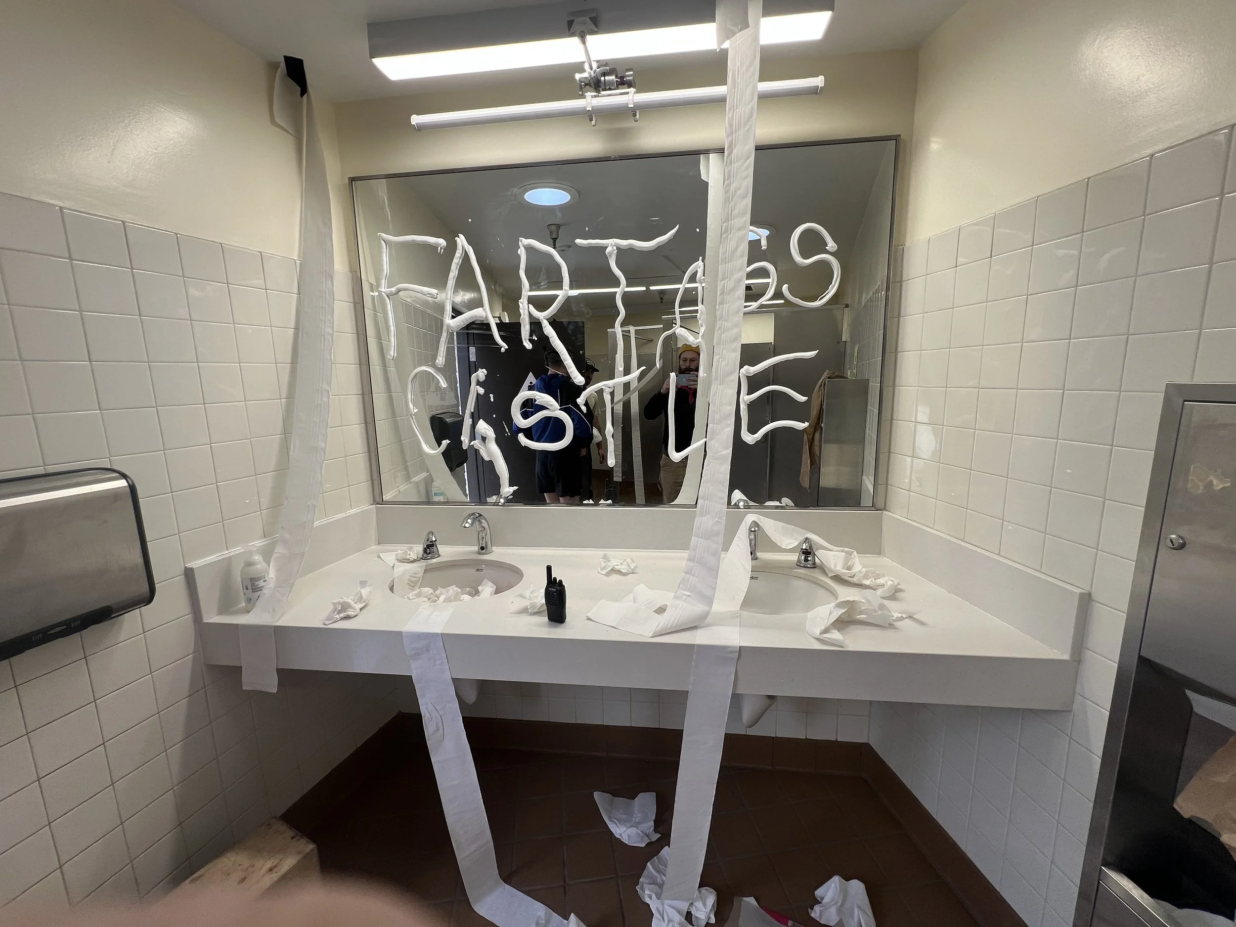 "Fart Ass Castle" - Set Dec for destroyed bathroom