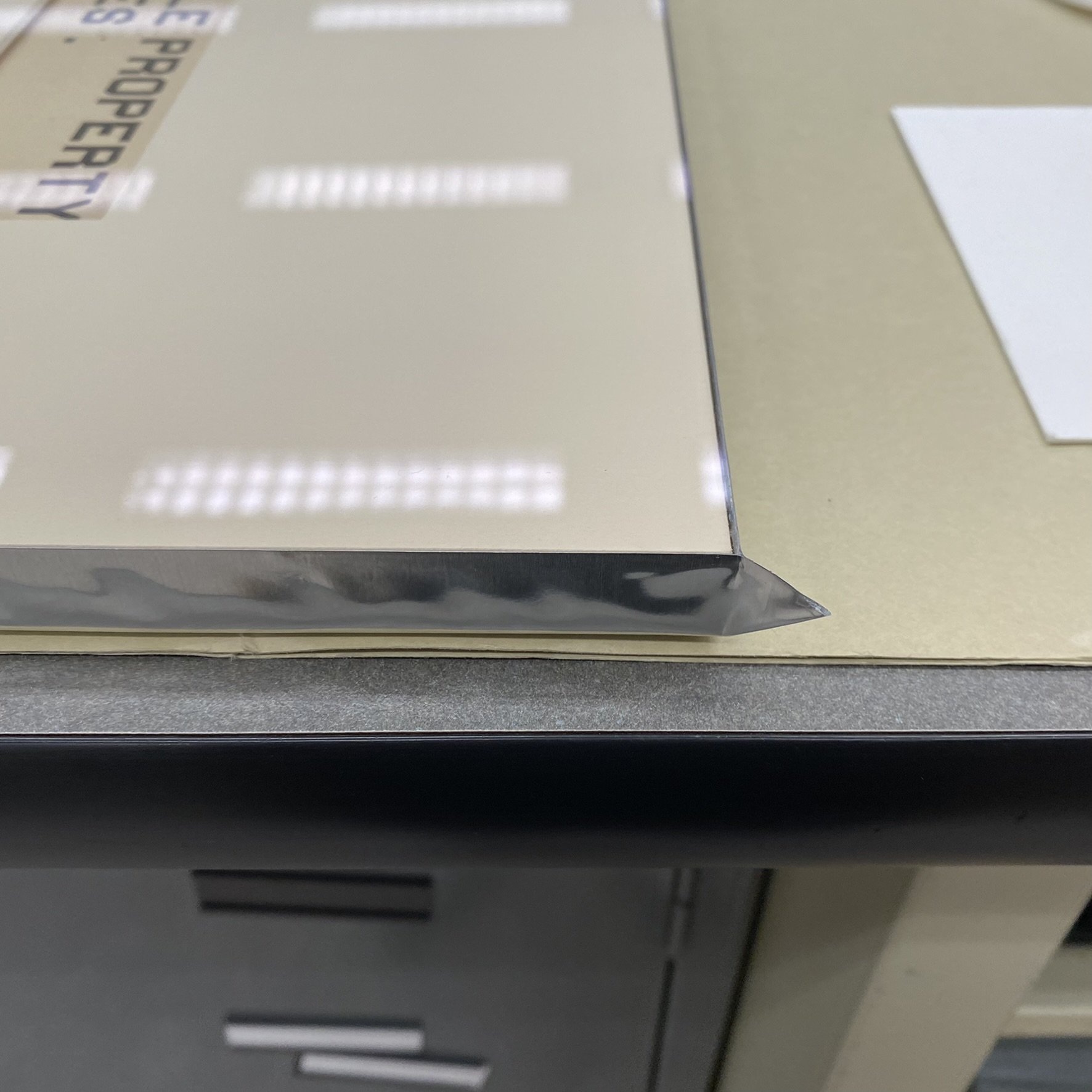 7. Preparing the corners for clear tape sealing