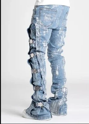【eyden着用】 GUAPI BLUE EMBELISHED DENIME Shop Guapi Embellished Denim Jeans EMBELLISHED-DENIM-AQUA