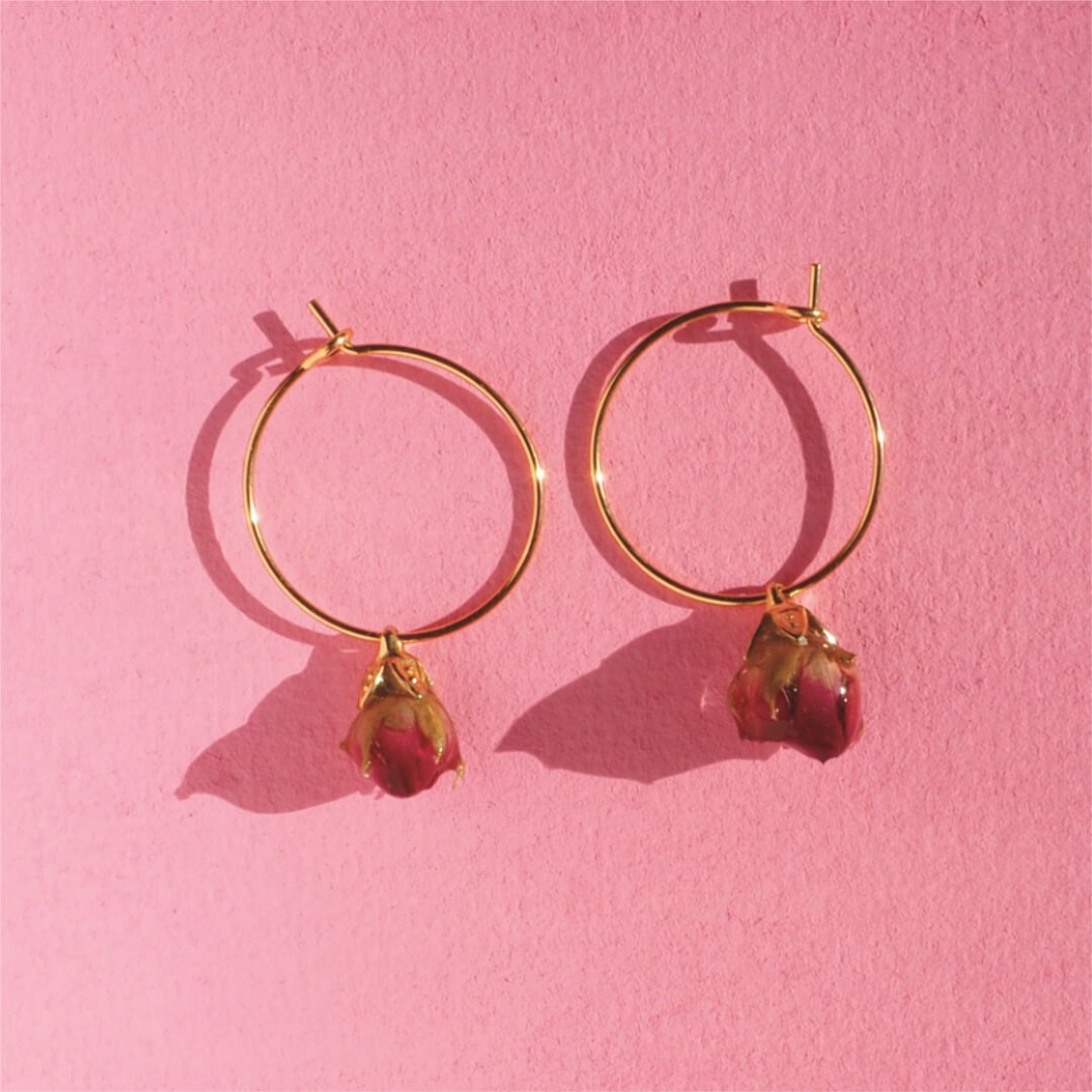 Mini Rose Hoops – SAMPLE
