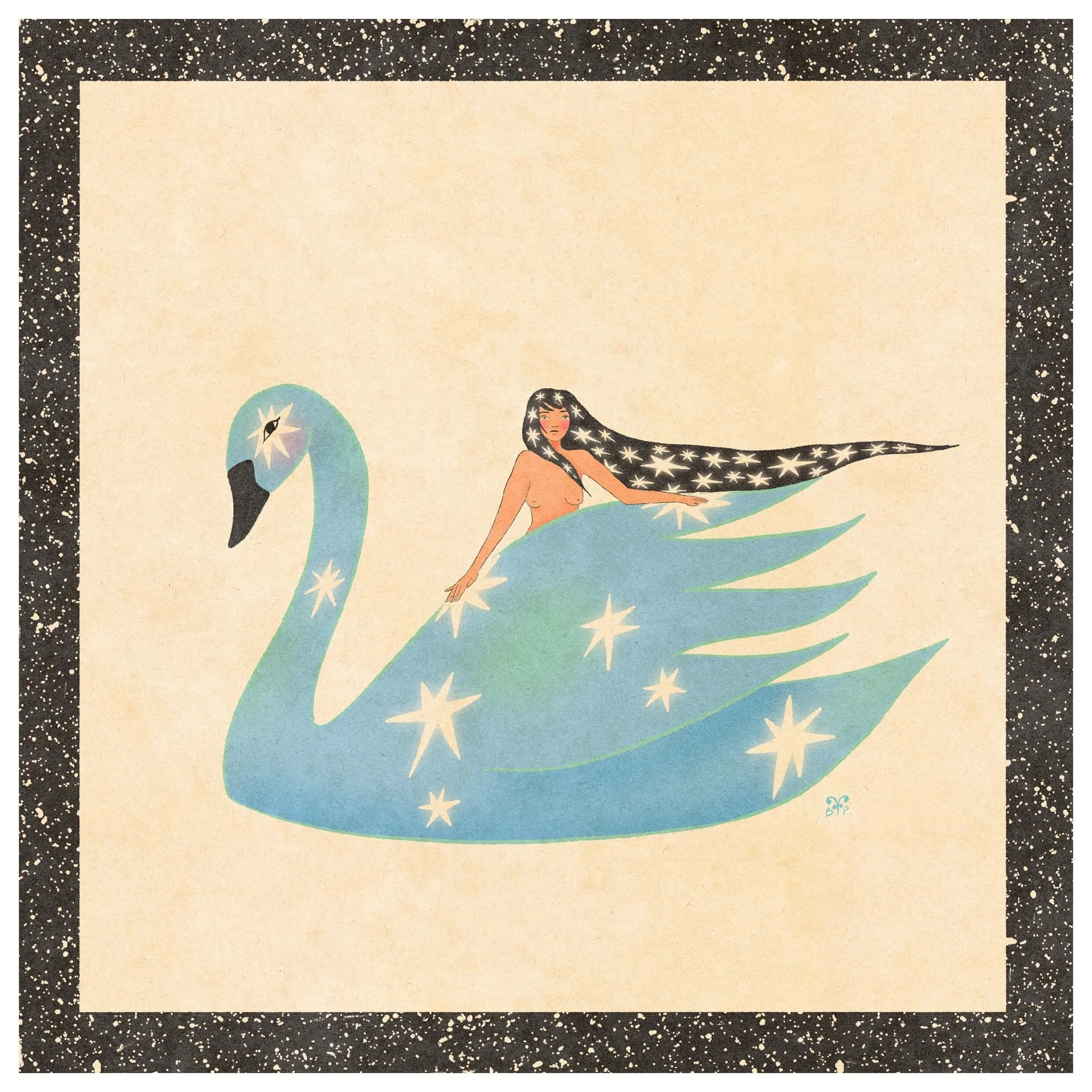 Libra swan zodiac constellation art print.jpg