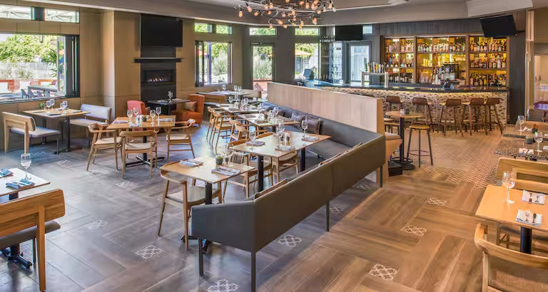 Live music in a charming, airy coastal hotel eatery offering local Californian staples plus beer, wine & patio seating.