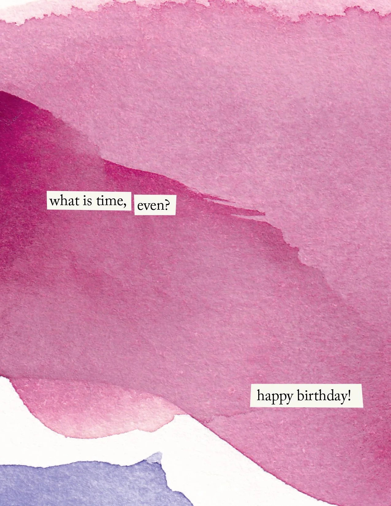 "What is time?" Birthday Card