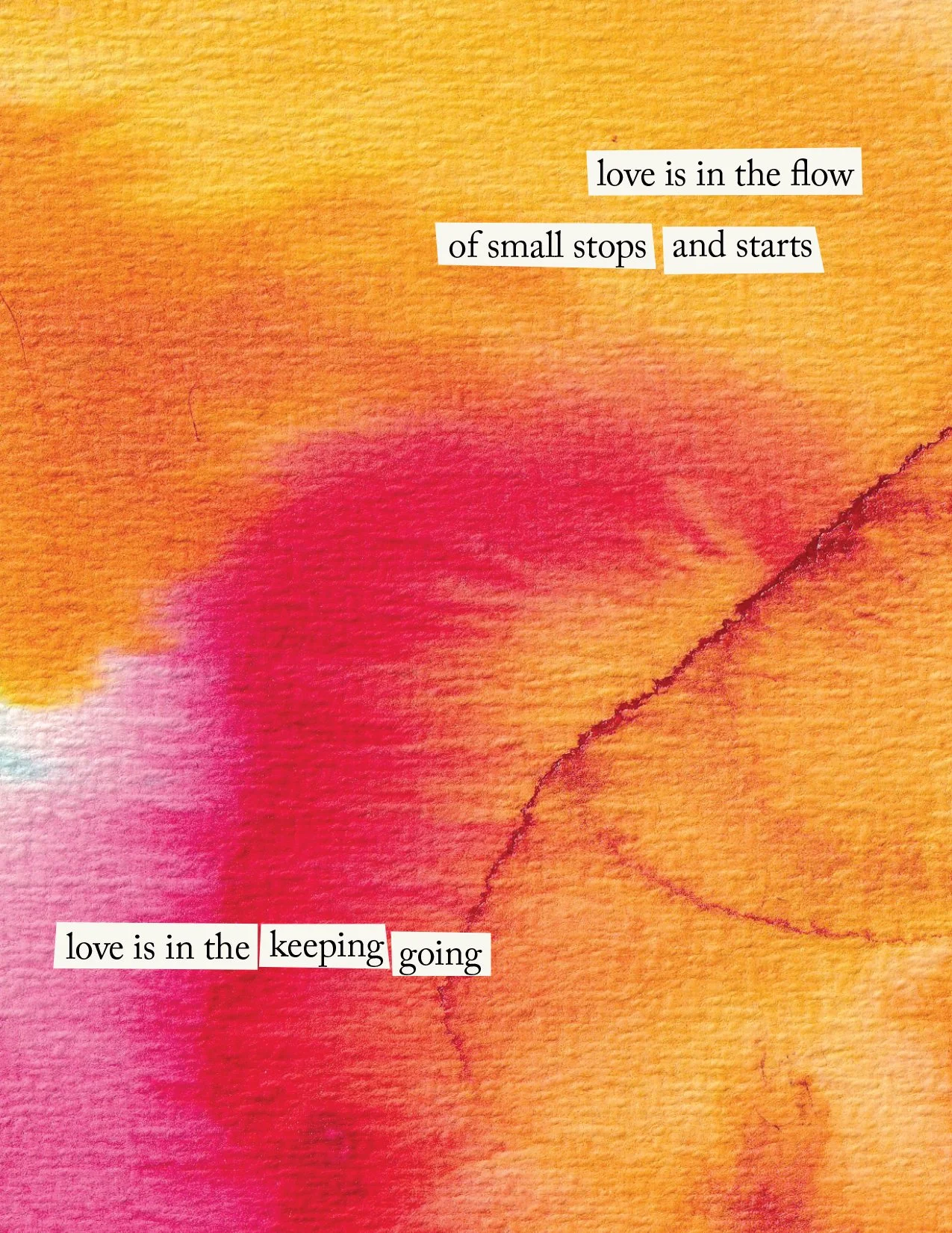 "Love is in the keeping going" Greeting Card