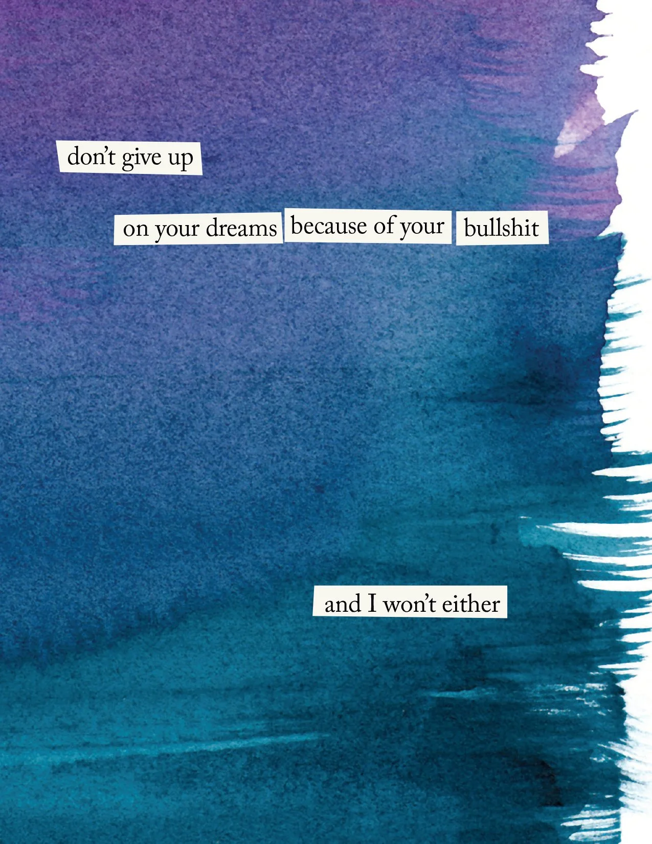 "Don't give up on your dreams" Greeting Card