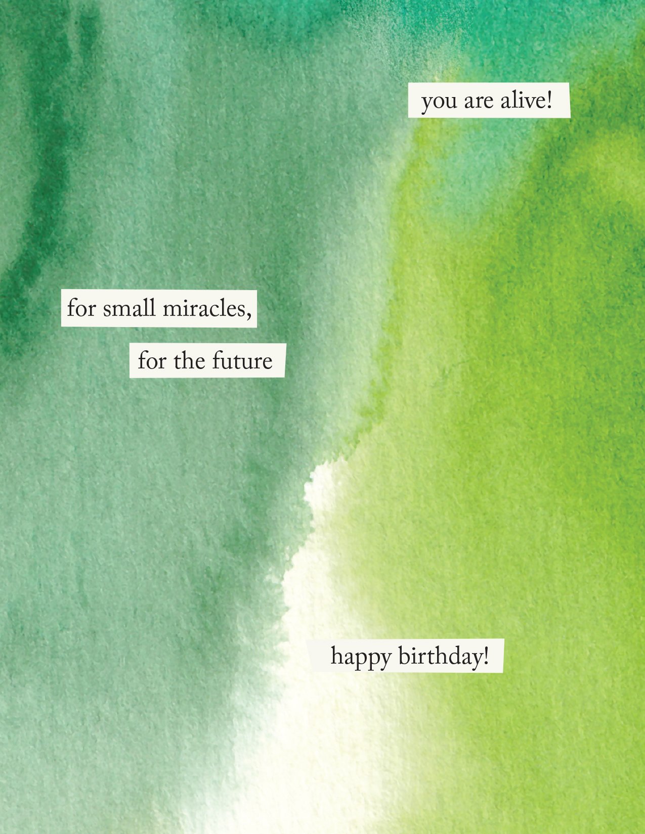 "Small miracles" Birthday Card