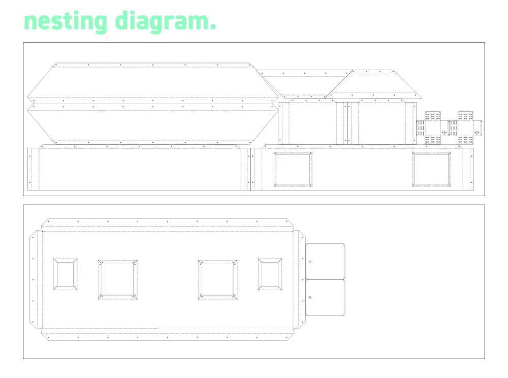 Nested and flat-packed