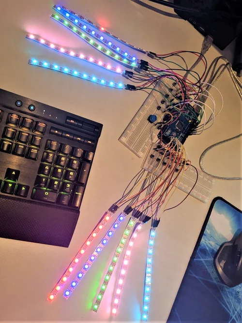 Electronics and prototype photo