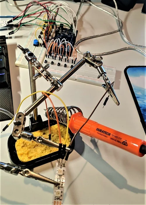 Electronics and prototype photo