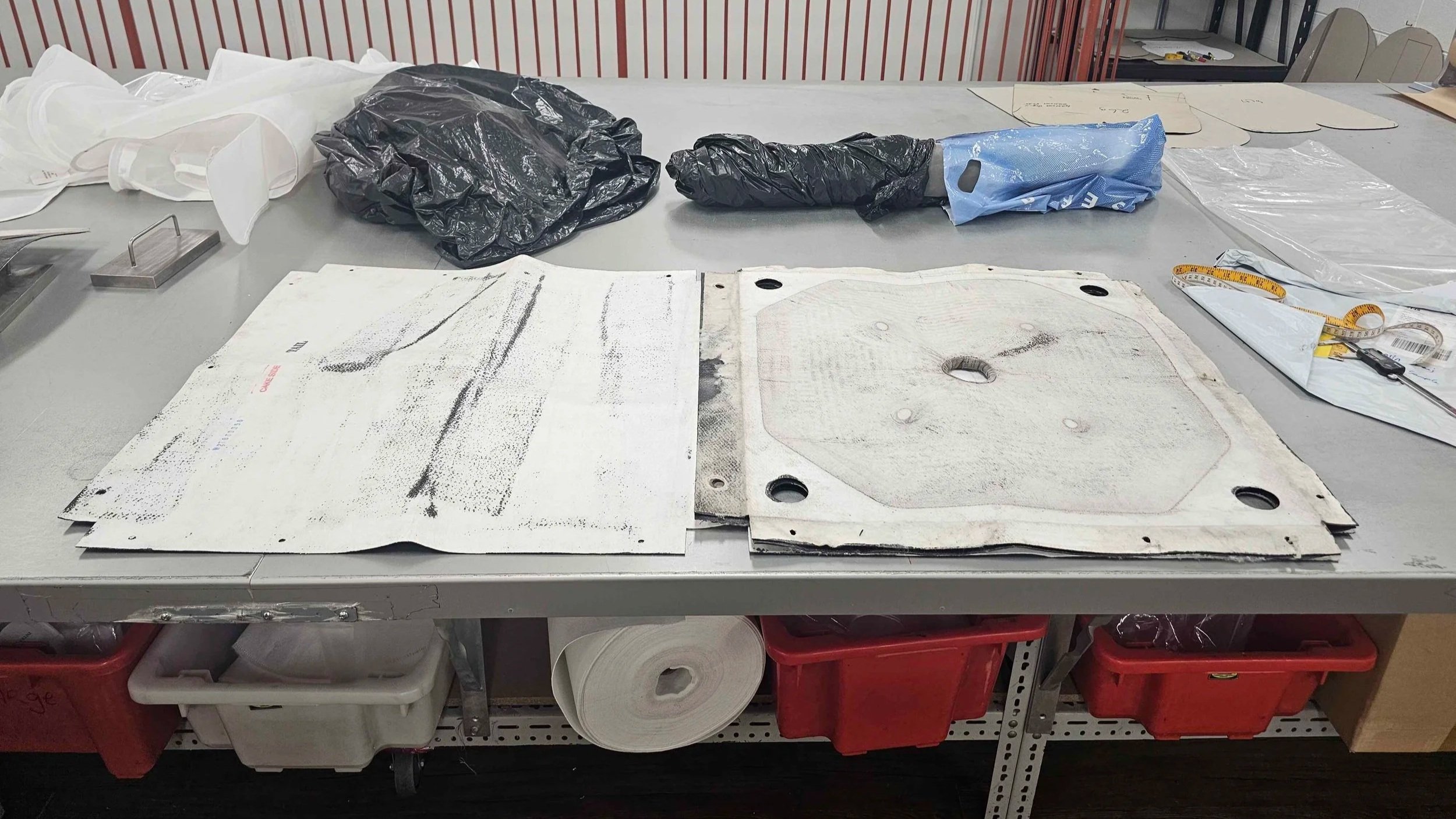 Filter Press Cloth - Taking Sample Measurements