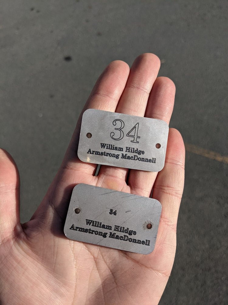 Laser dog tags
