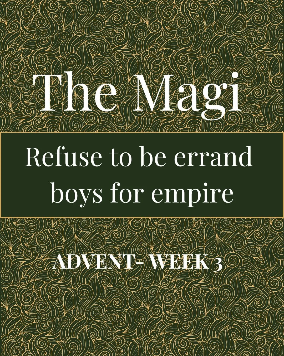 I feel like I let the Magi in a new way this year. I was so compelled by their curiosity and openness and shrewdness. 

#liberatedtogether #advent #advent2025 #magi