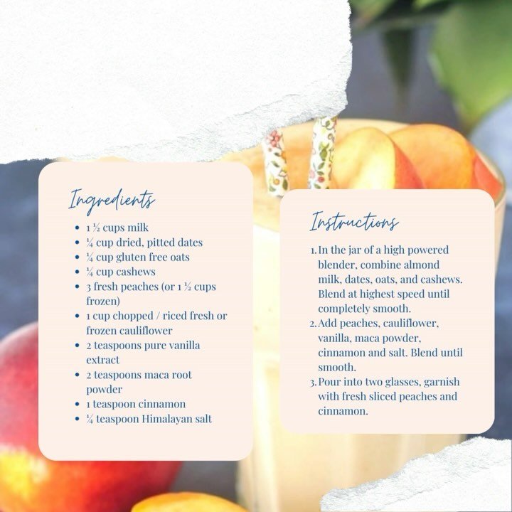 🍑 Enjoy the sunny weather with this delicious and healthy peach smoothie! 🍑