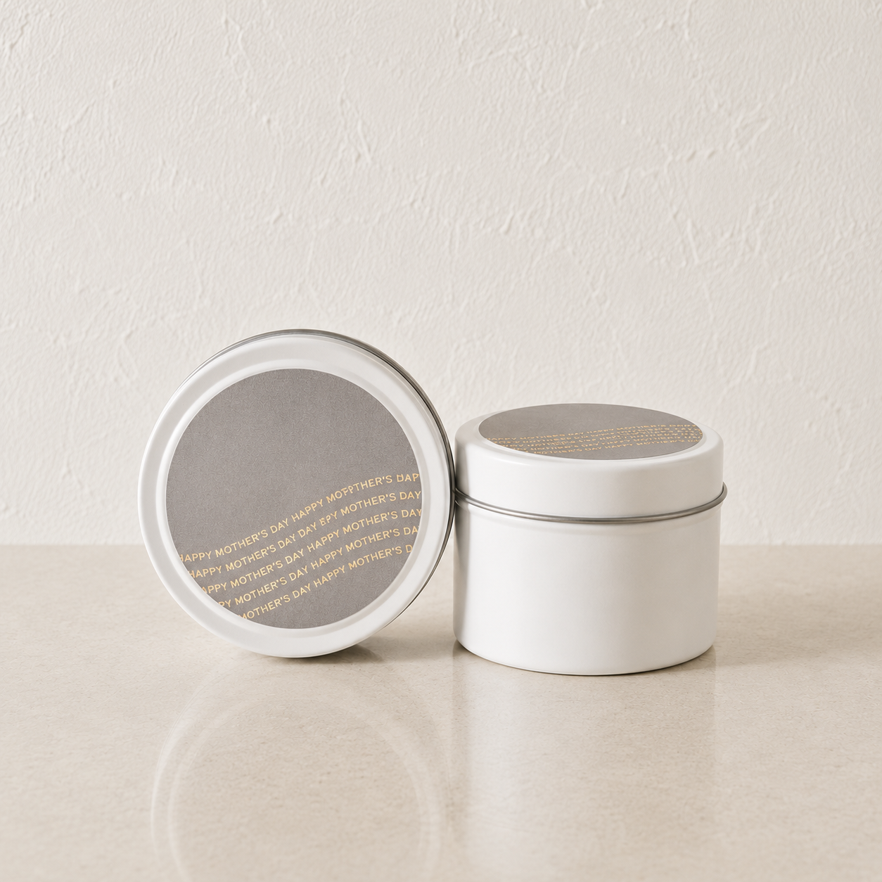 Mini White Tin Mother's Day Minimalistic Text - Sage Green