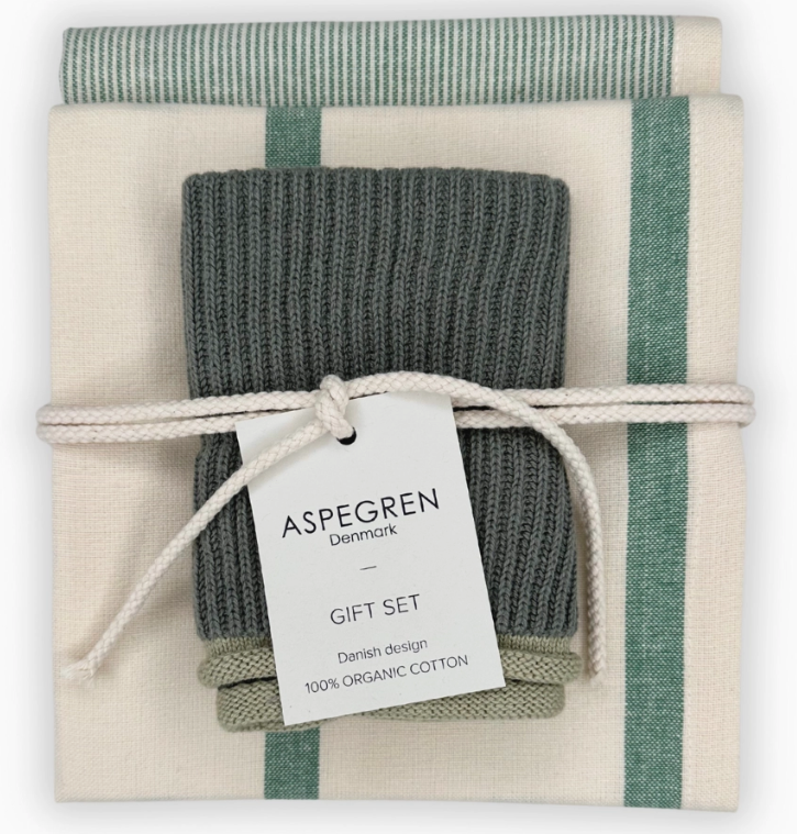 Aspegren Gift Set-Organic Cotton-Set of 3-Chive