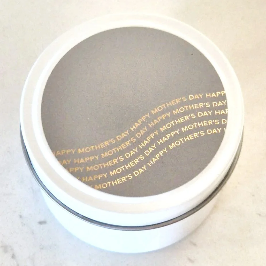 Mini White Tin Mother's Day Minimalistic Text - Sage Green