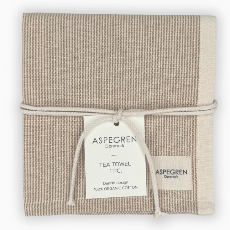 Aspegren Tea Towel - Organic Cotton - Pinstripe - Goldenspice