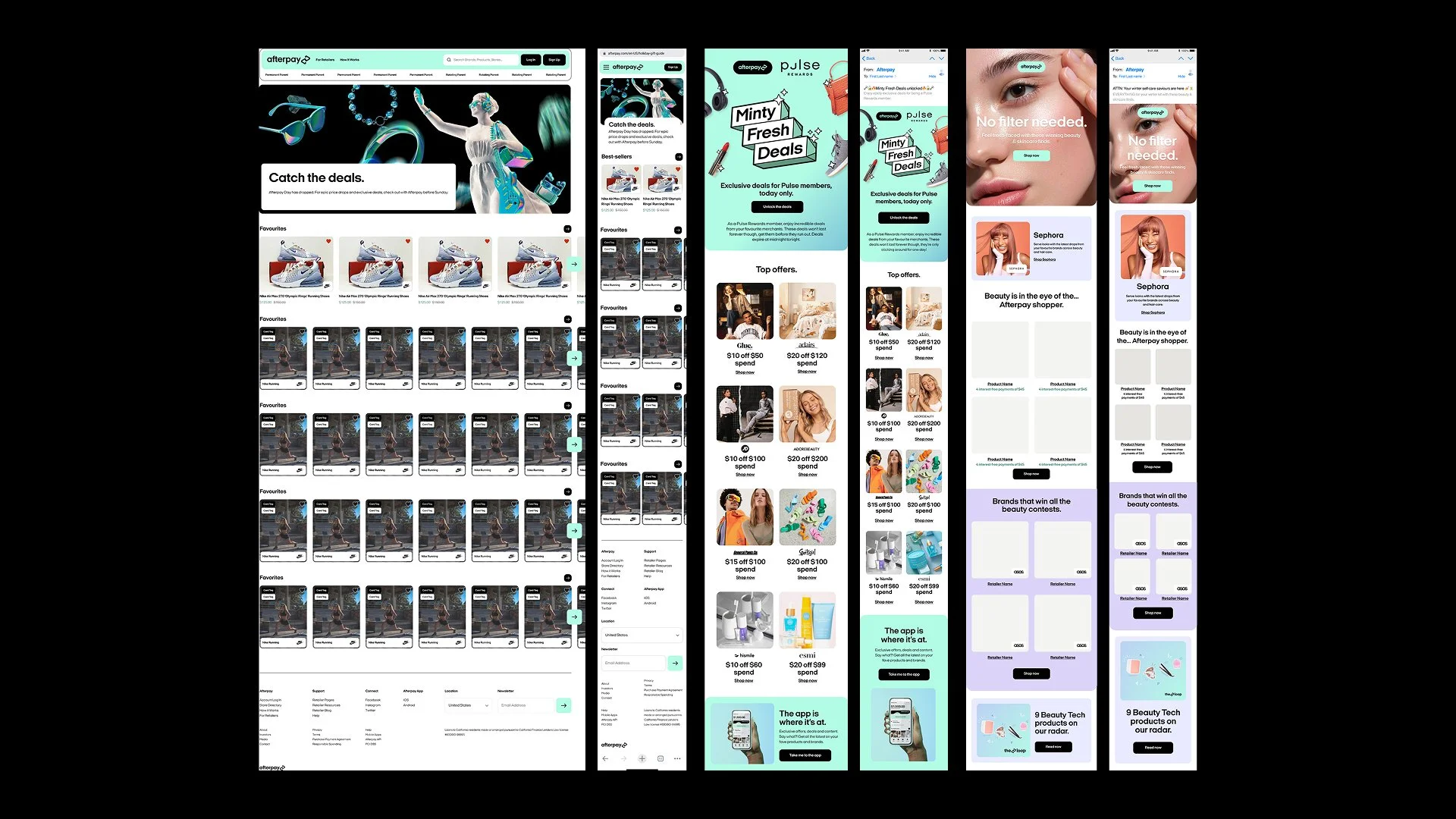 Afterpay desktop and mobile email templates