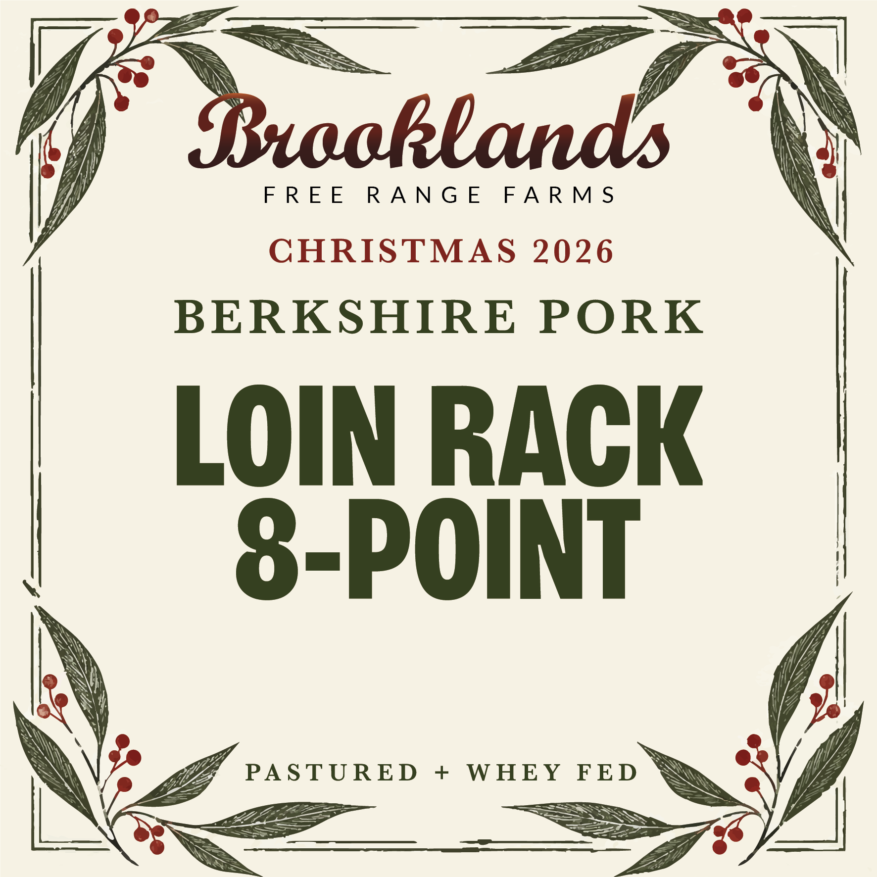 Berkshire Pork - Loin Rack 8 Point