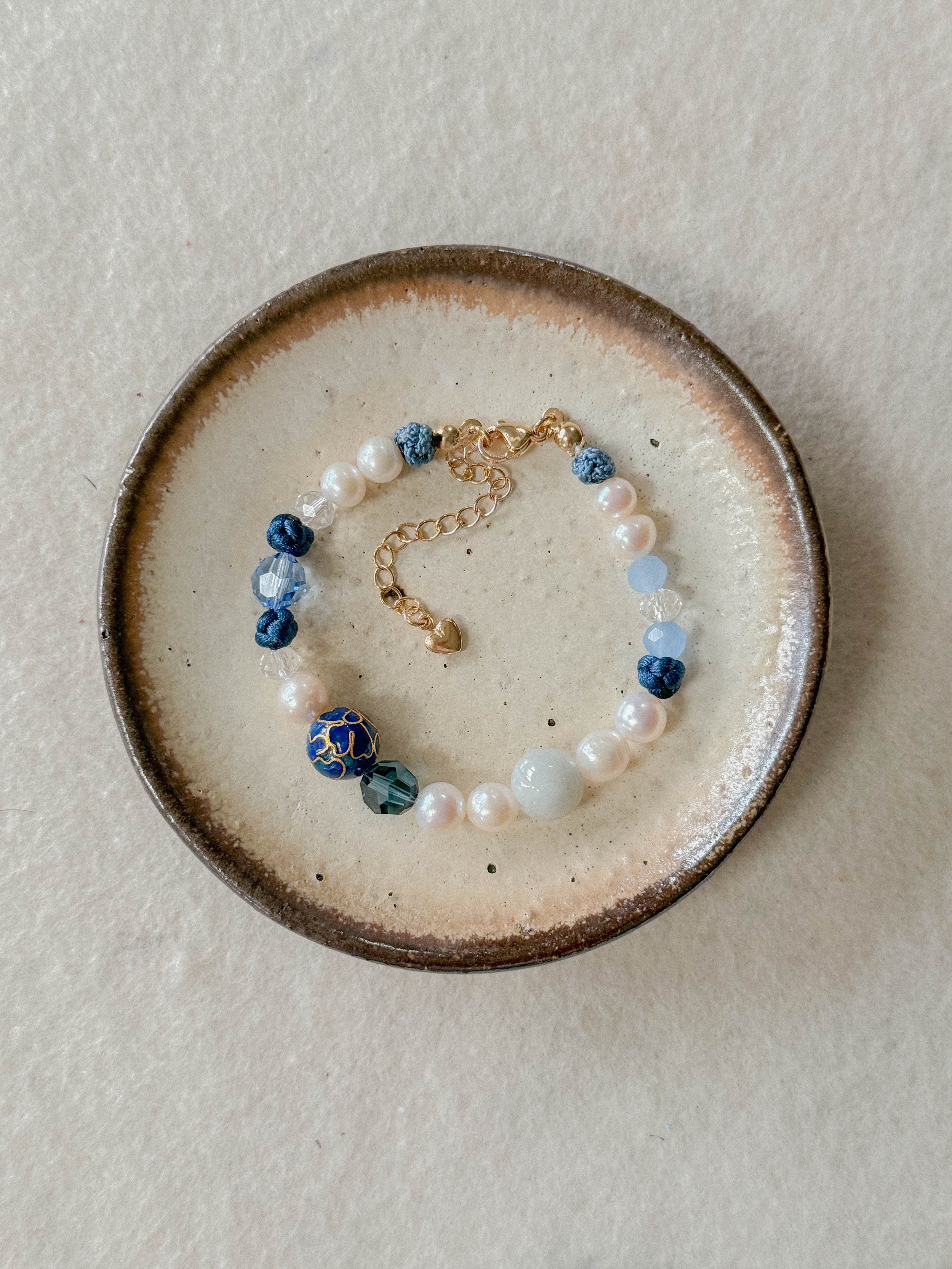 Denim Chinese button knot bracelet
