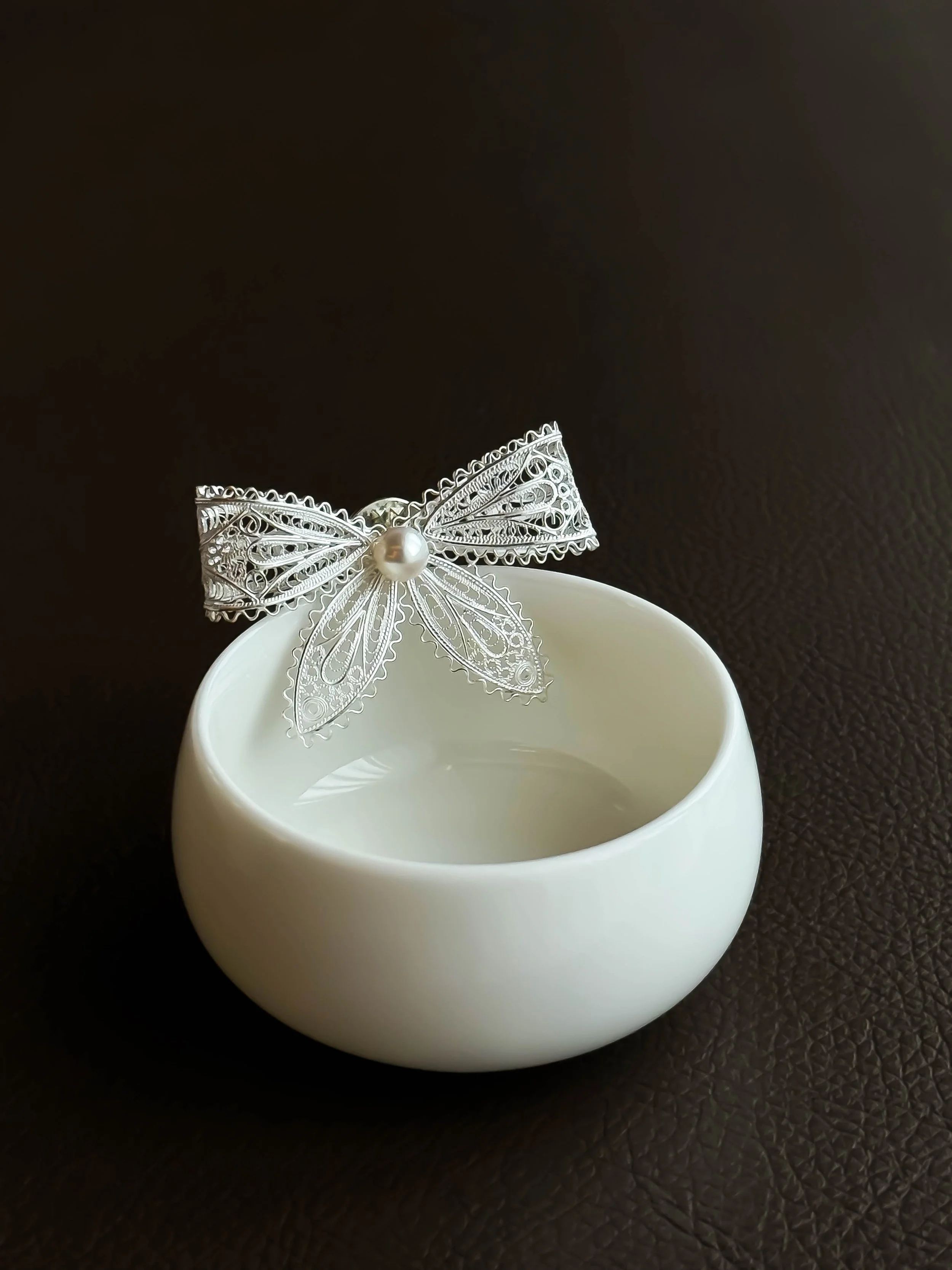 Lace bow pin