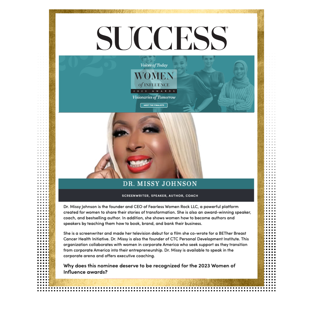 Success Magazine - Women of Influence 2023 Dr. Missy Johnson 