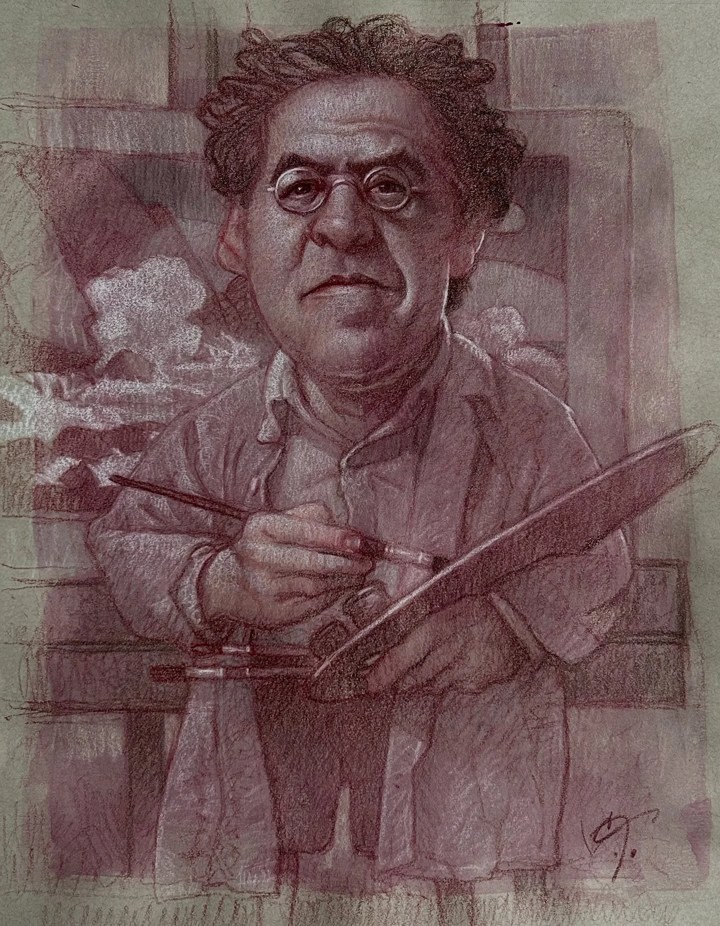 A recent portrait for a friend of the master N.C. When we take our Hartford MFA students to Philly next month we will be visiting the Brandywine. #cfpayne #mfa #hartfordartschool @illustrationmfa @illustrationacademy #illustrator #ncwyeth