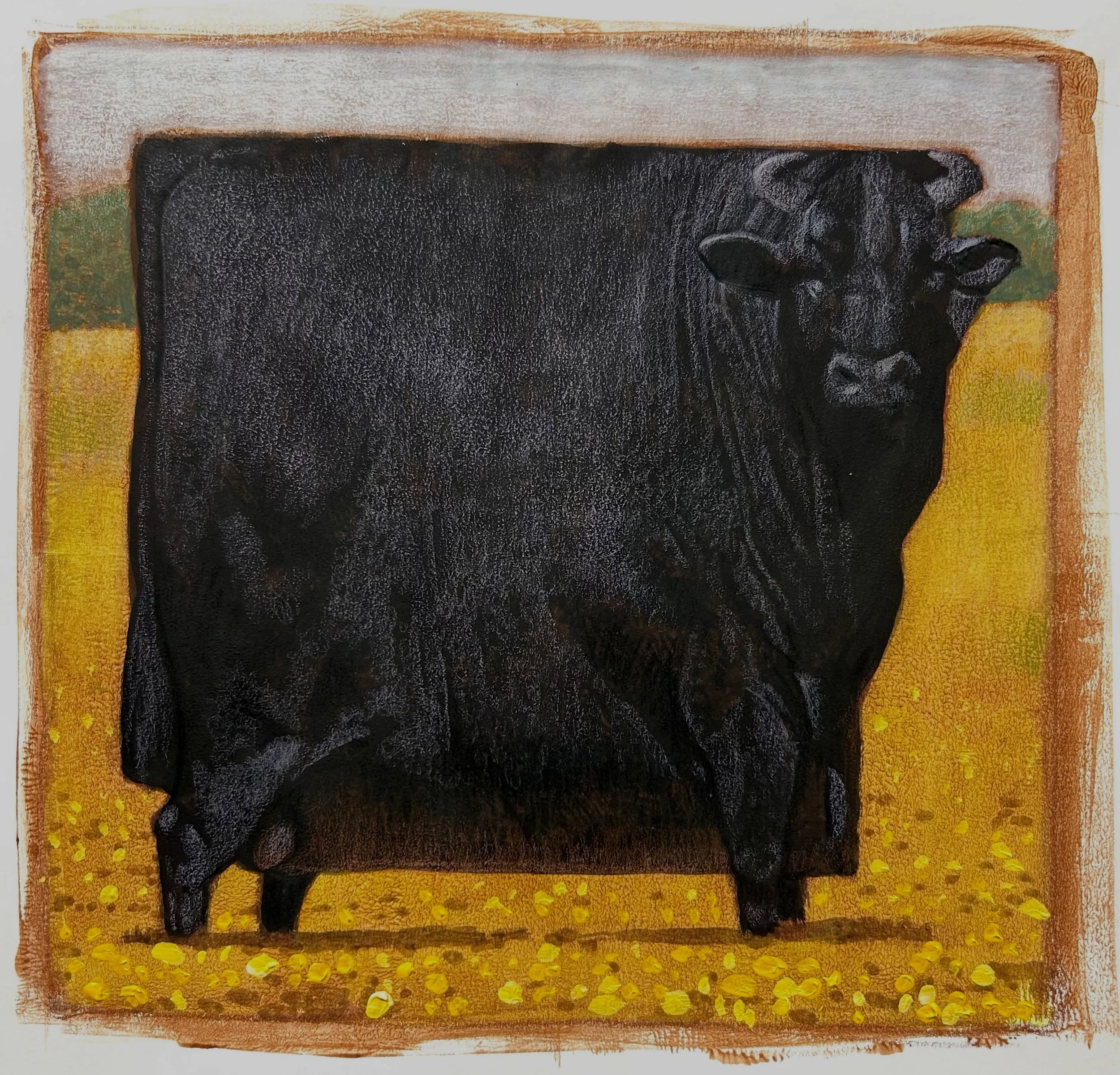 Someone asked for an Arkansas bull. I have been swamped with school but carved out some time for this color comp. #cfpayne #hartfordartschool #illustratonart @illustrationmfa @illustrationacademy