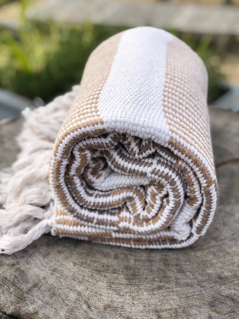 Fawn striped throw