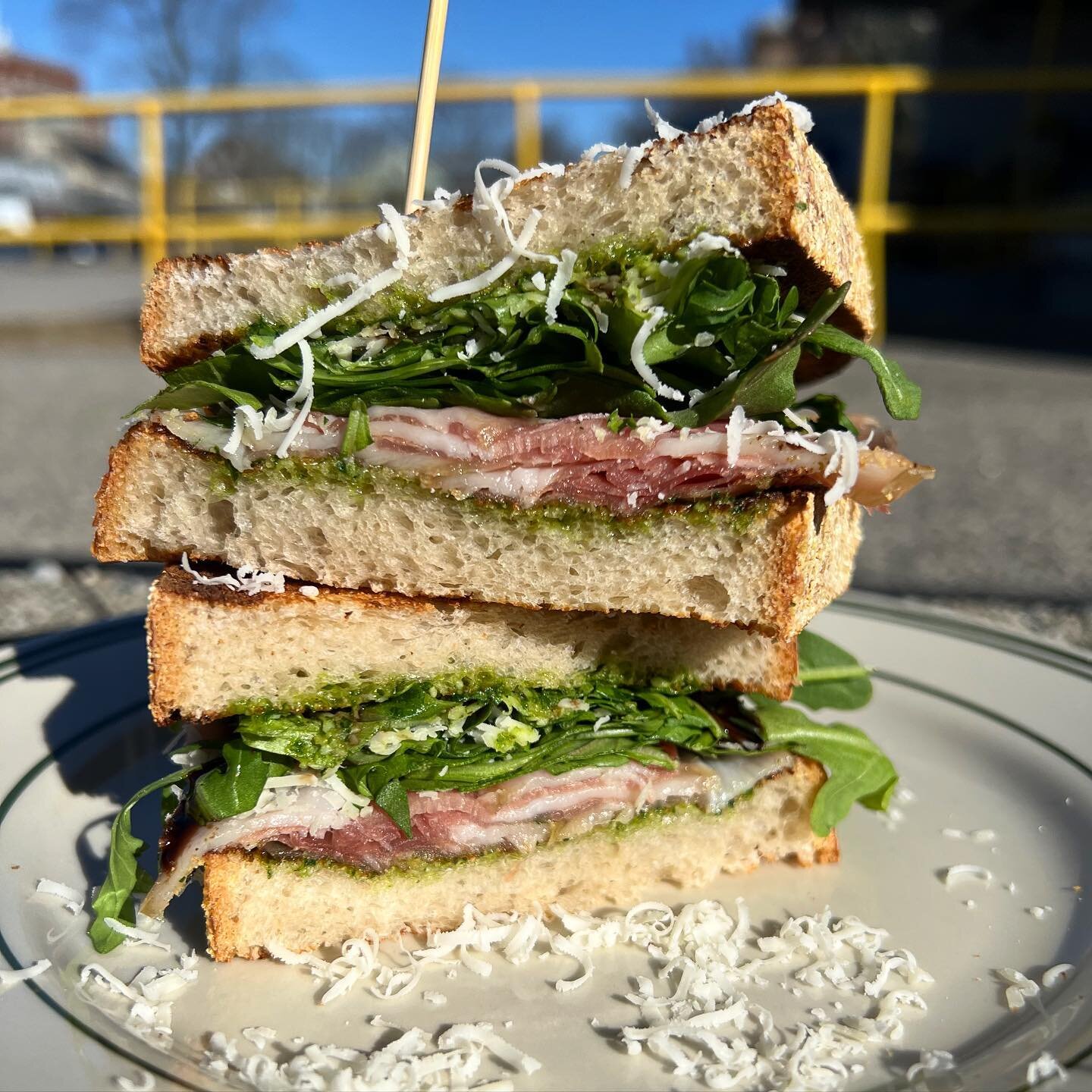It&rsquo;s sunny but it&rsquo;s cold. Let this prosciutto sandwich warm you up baby. Find it under the specials tab! #sourdoughclub