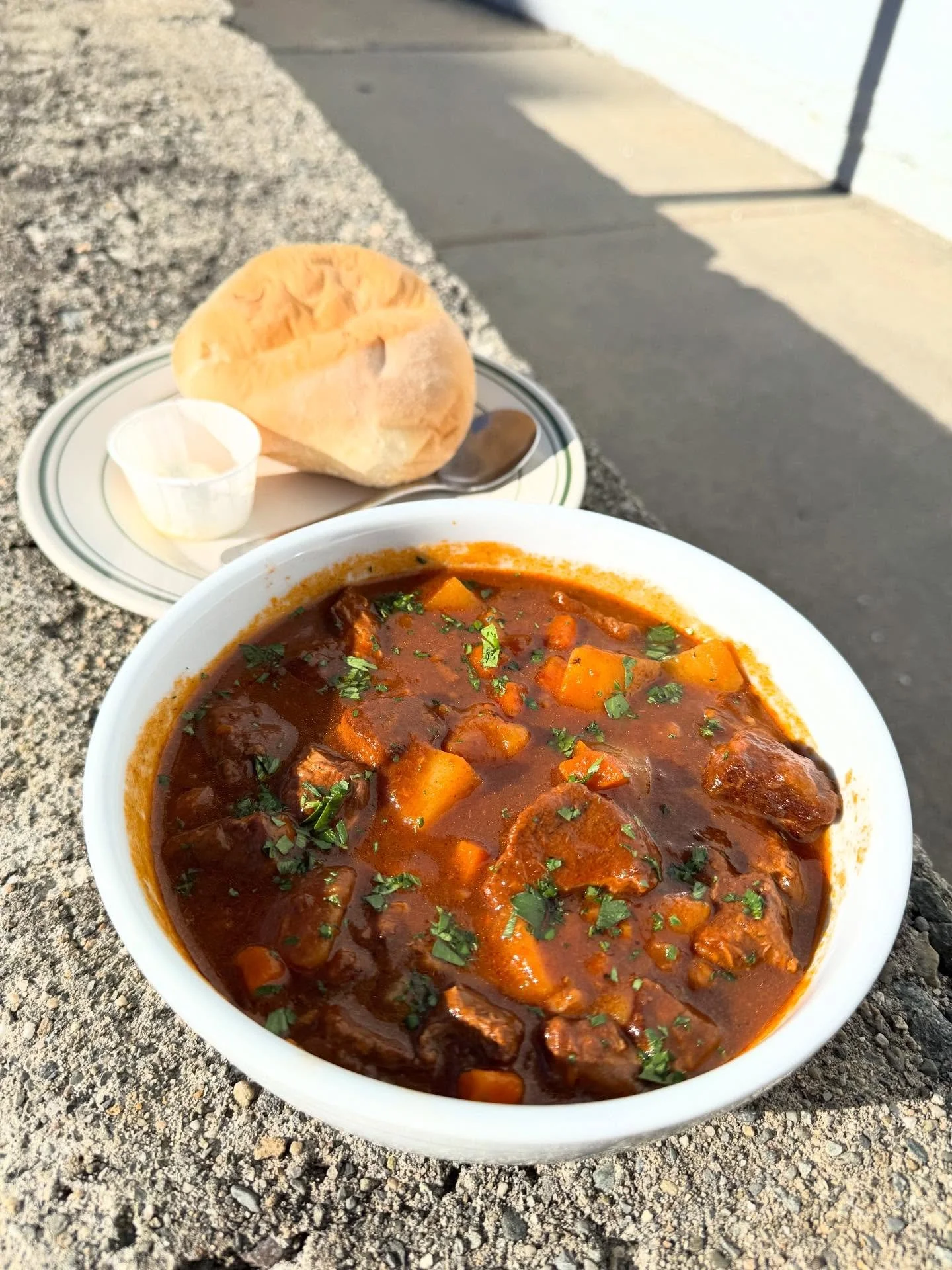Yesterday marked the official start of winter, which means it&rsquo;s officially beef stew season ☃️
Portuguese-style beef stew with fresh popseco and whipped butter.
Simple, cozy, and waiting for you. #meatandpotatoes