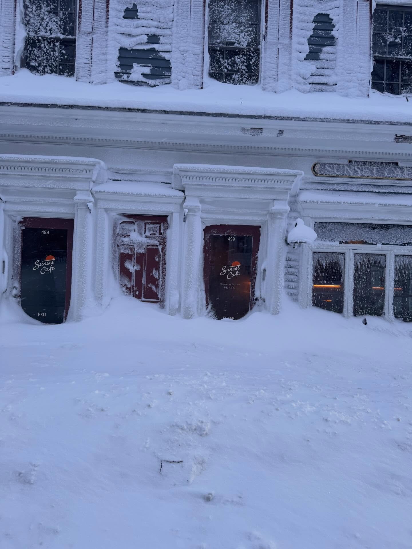 Due to a light dusting of snow&hellip; 
We&rsquo;ll be closed Tuesday the 24th.

Stay cozy, check on your neighbors, help the elderly, and please don&rsquo;t attempt to sled here for pancakes.

We&rsquo;ll be back Wednesday flipping your favorites.  