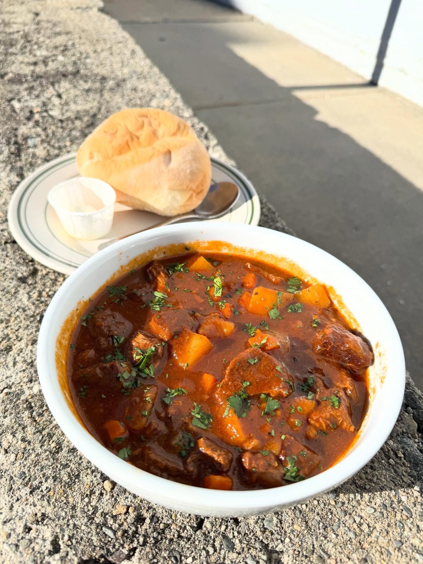 Yesterday marked the official start of winter, which means it&rsquo;s officially beef stew season ☃️
Portuguese-style beef stew with fresh popseco and whipped butter.
Simple, cozy, and waiting for you. #meatandpotatoes