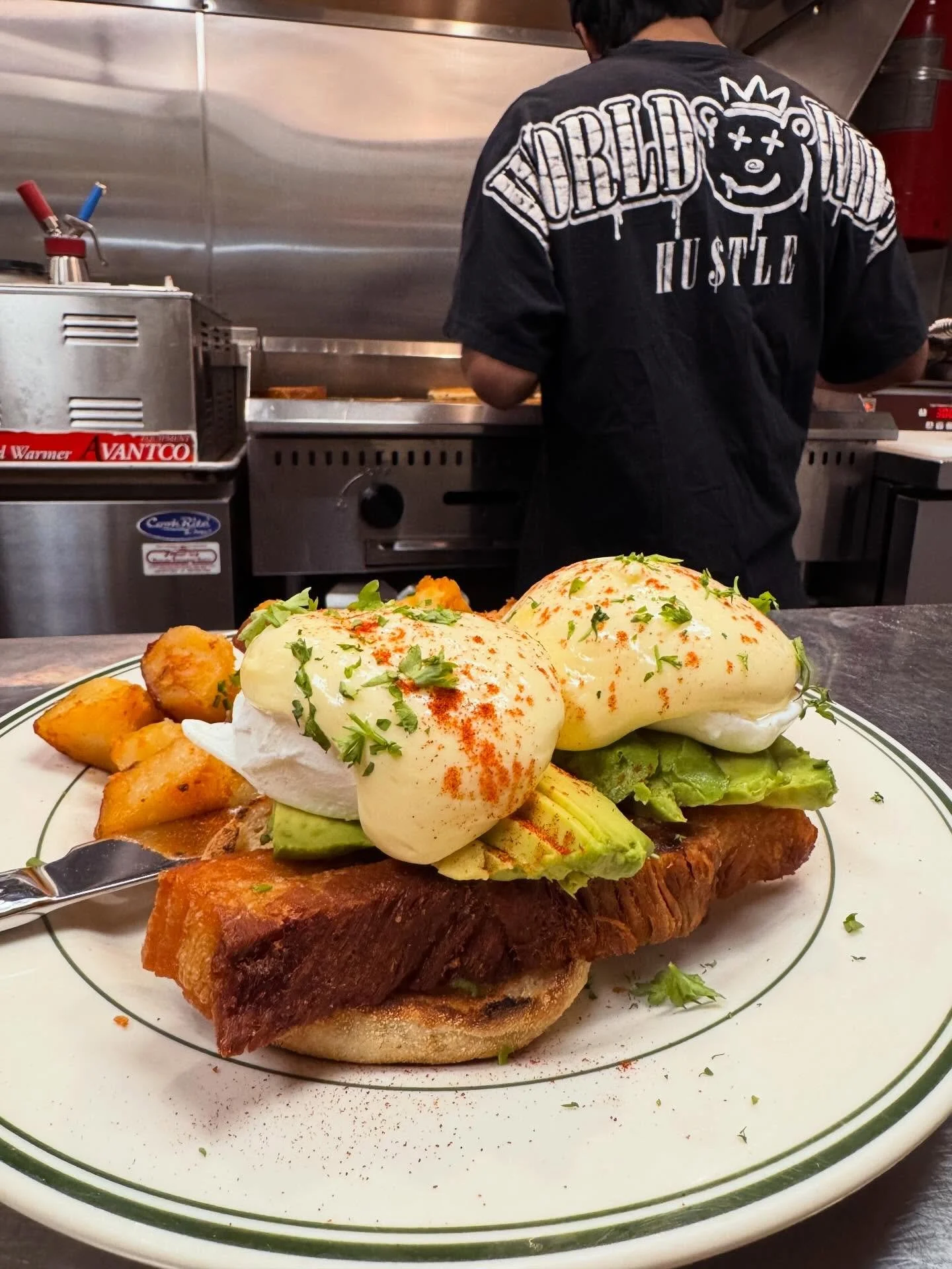 Pork belly Benedict-all week #socrispy #worldwidehustle