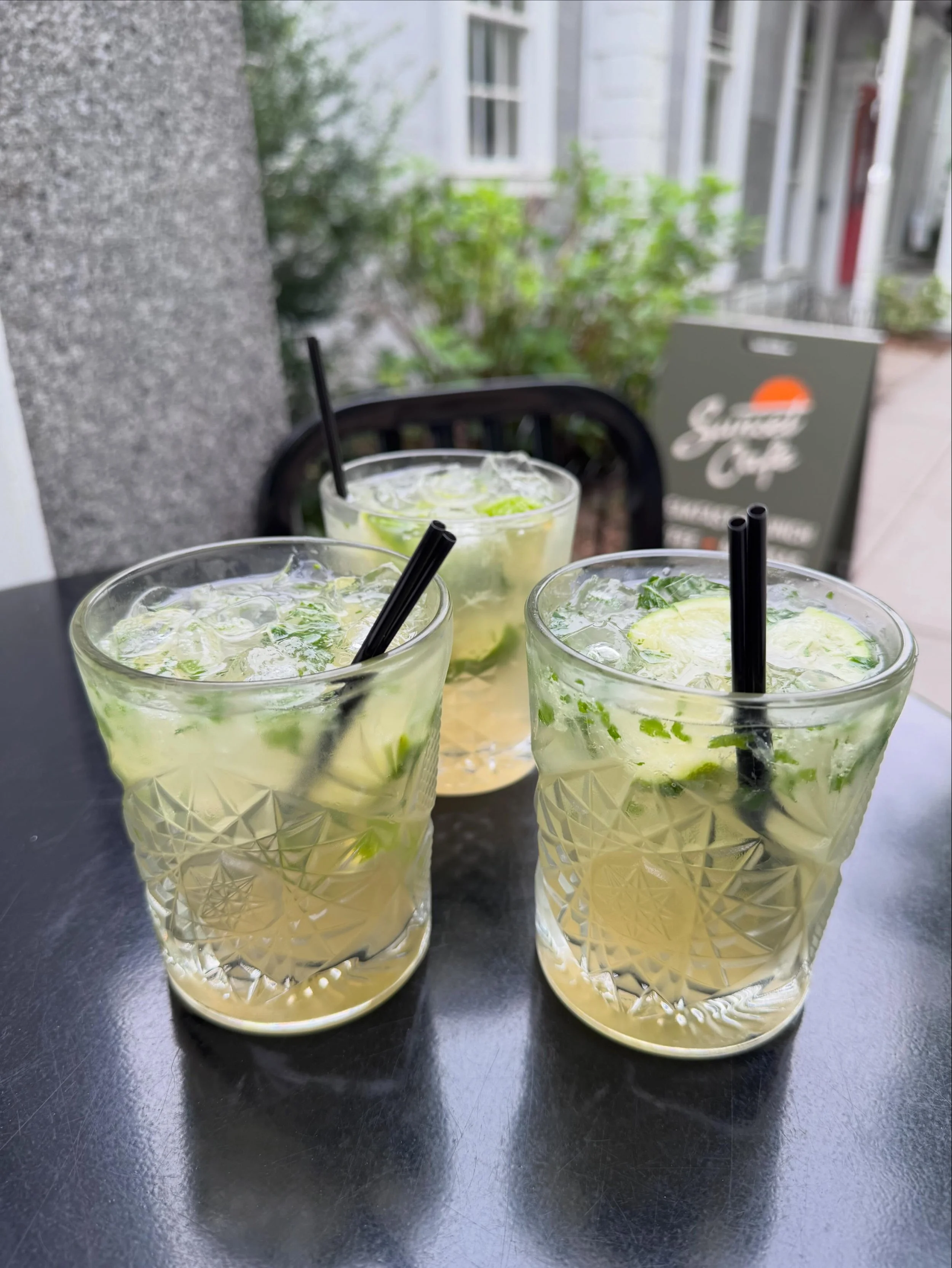 Summer time drink is right here
Caipirinha &mdash; muddled lime, sugar, fresh mint, and cacha&ccedil;a. Crisp, refreshing, and perfect for any occasion
