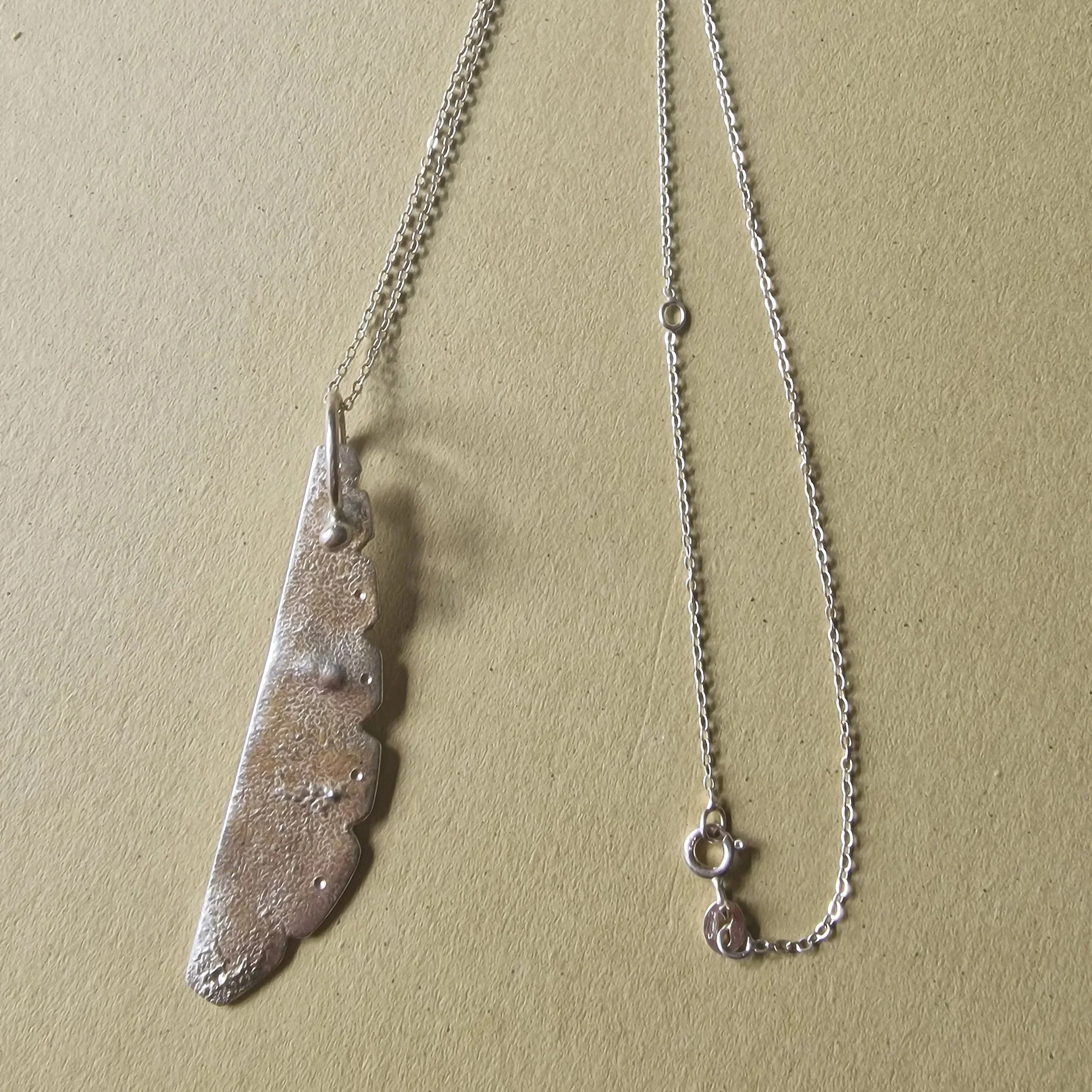 Sterling Silver Textured Pendant Necklace