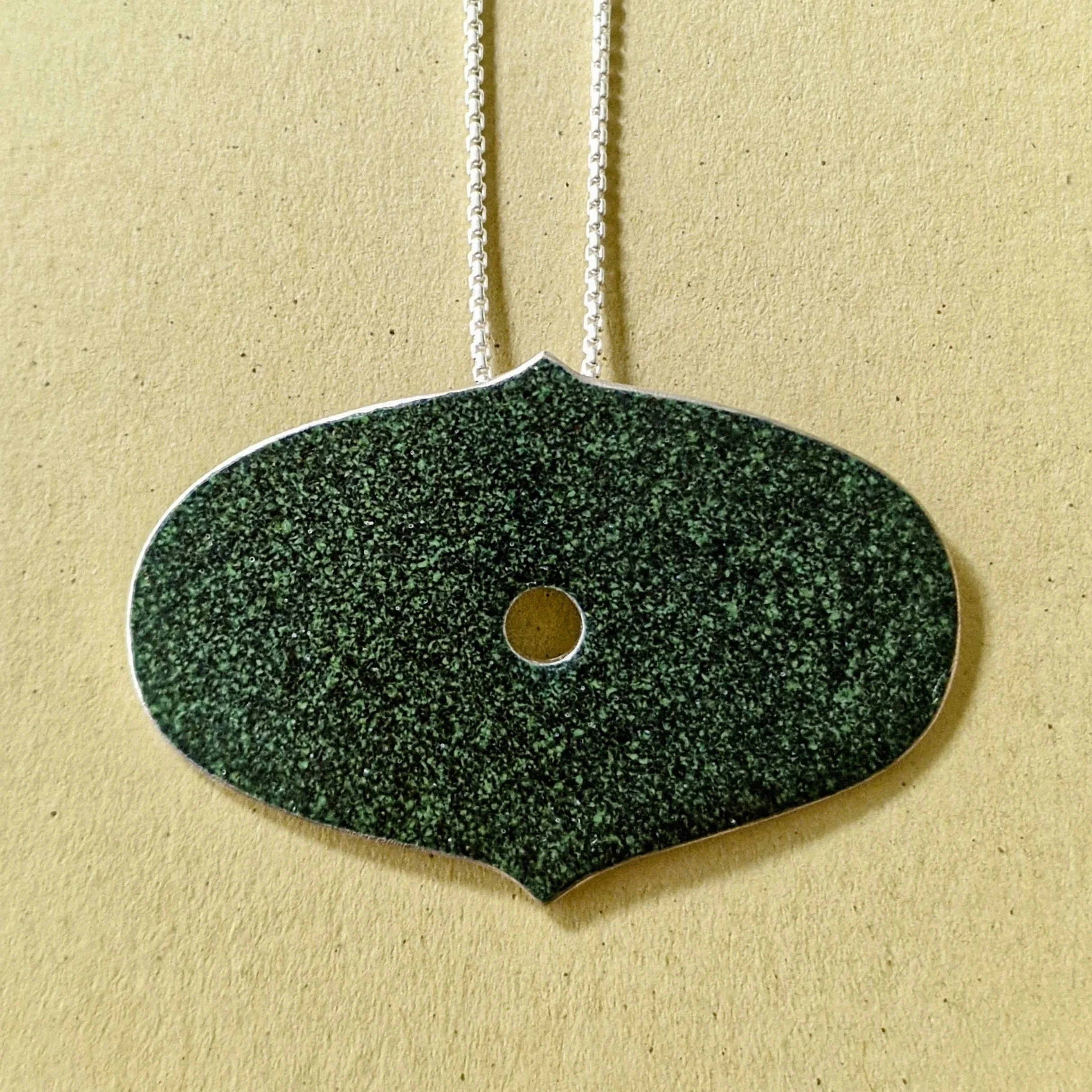 Green Speckled River Pendant