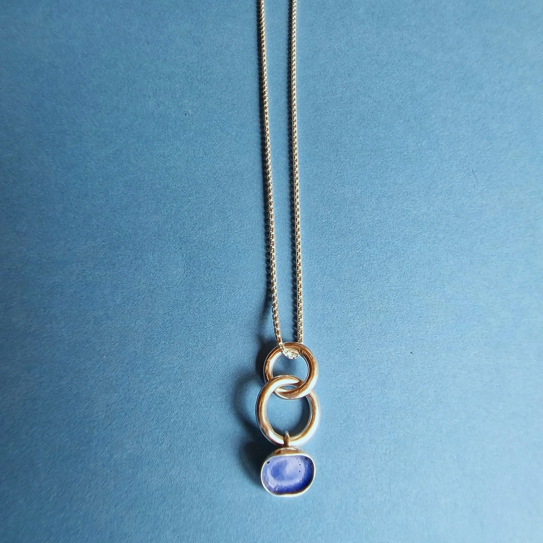 Little blue window necklace