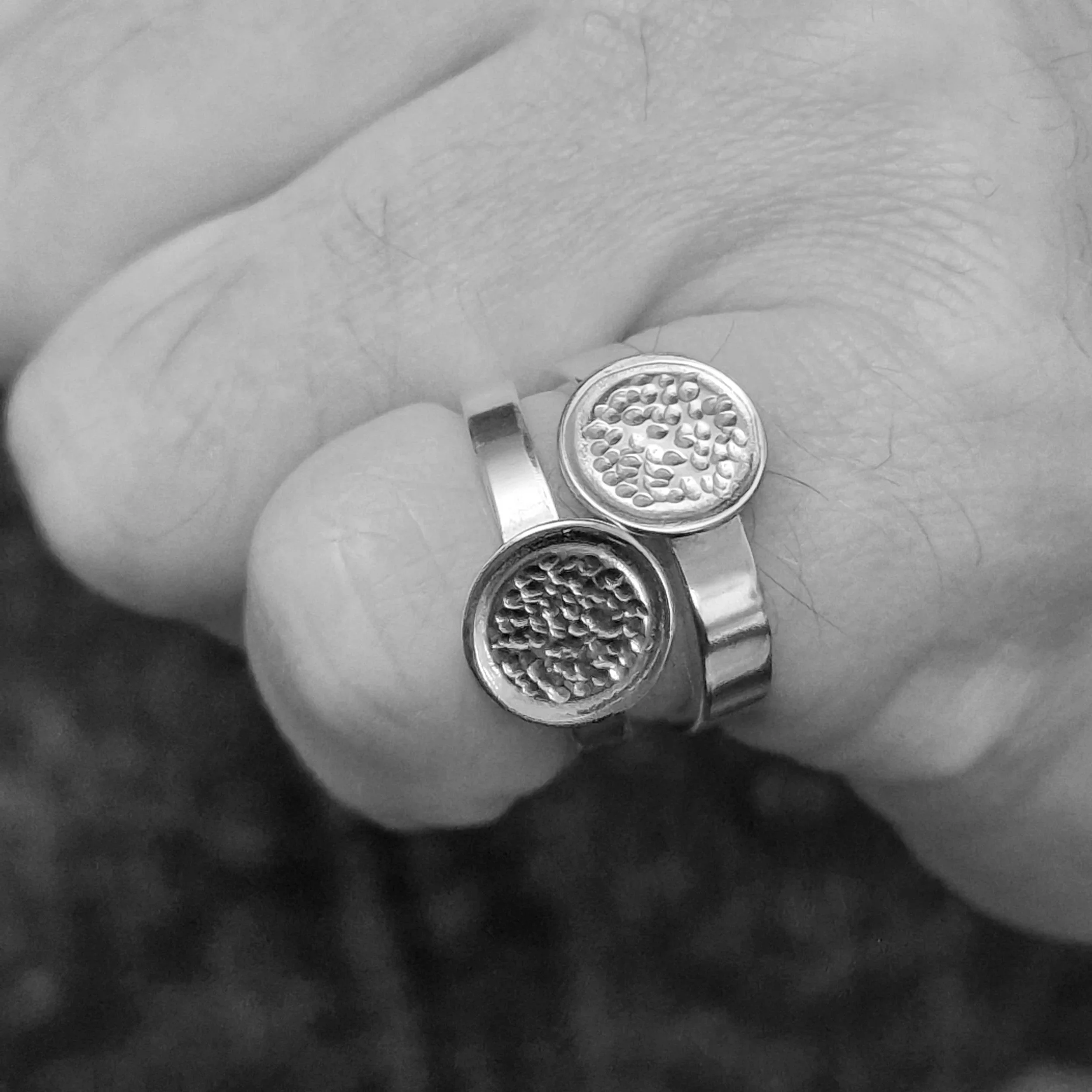 Hammered Disc ring