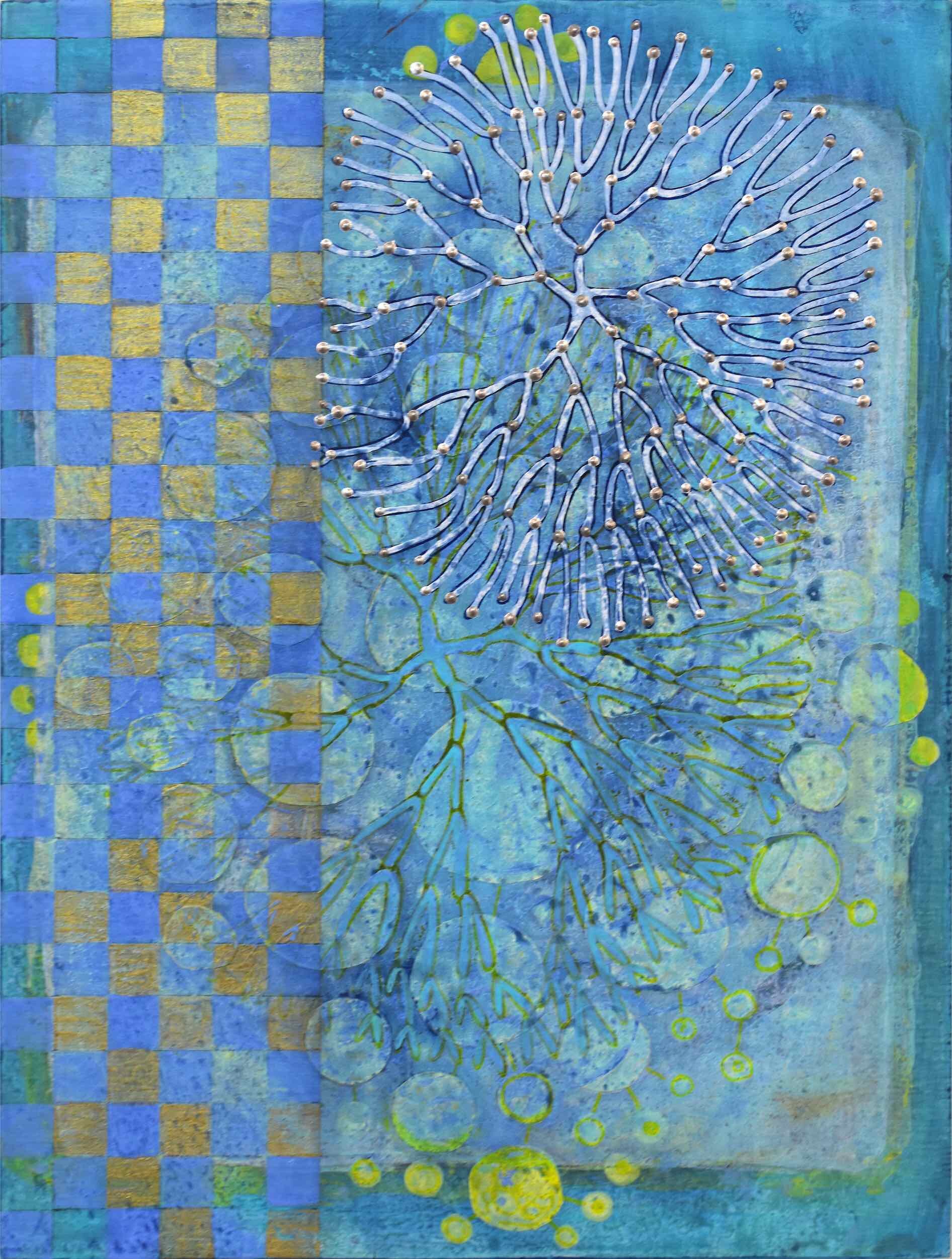 Exponential 10, acrylic and graphite on panel, 12 x 9 inches