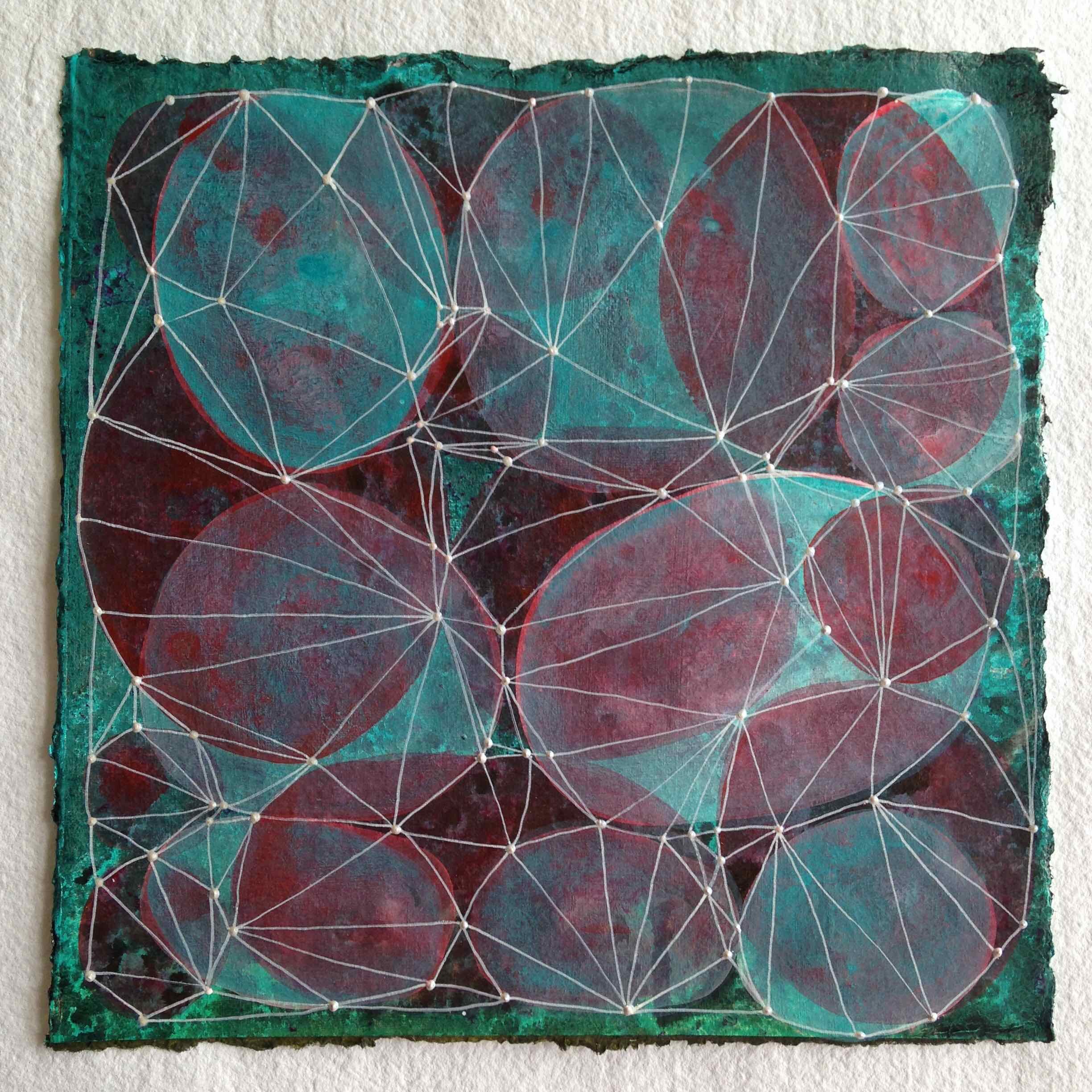 Inner Garden 13, acrylic on paper, 12 x 12 inches