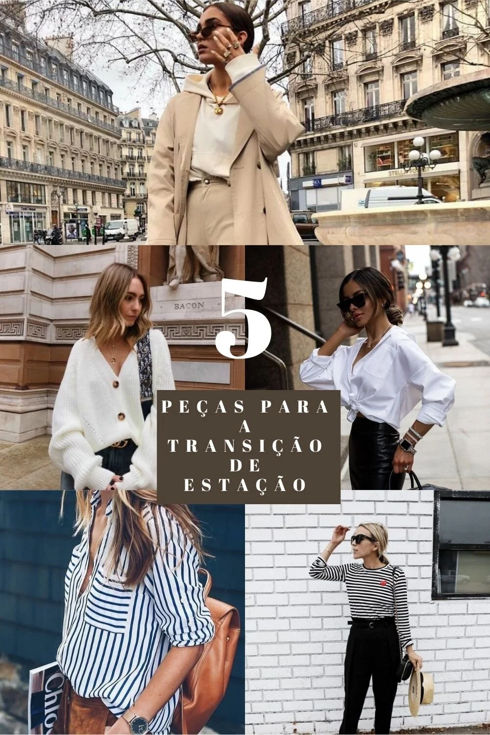 5 peças para o guarda-Roupa de transição de estação