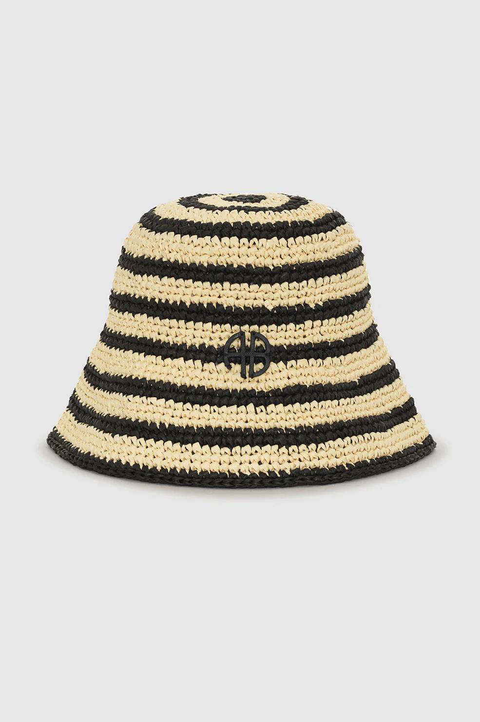 Cami Bucket Hat - Black And Natural Stripe.png