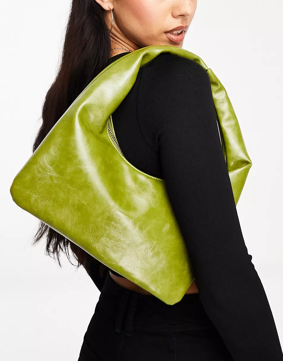 Glamorous grab bag in green patent _ ASOS.png