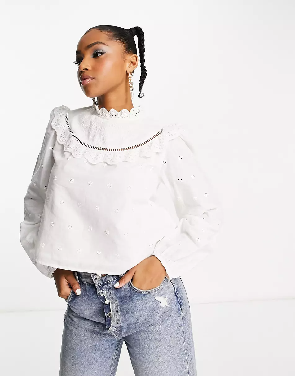 Miss Selfridge embroidered victoriana top in cream _ shopping online.png