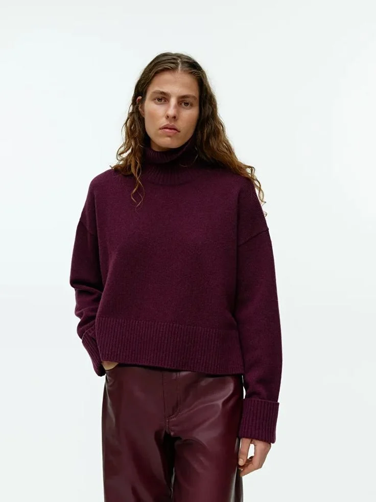 High-Neck Wool Jumper - Burgundy - shopping-online.jpeg