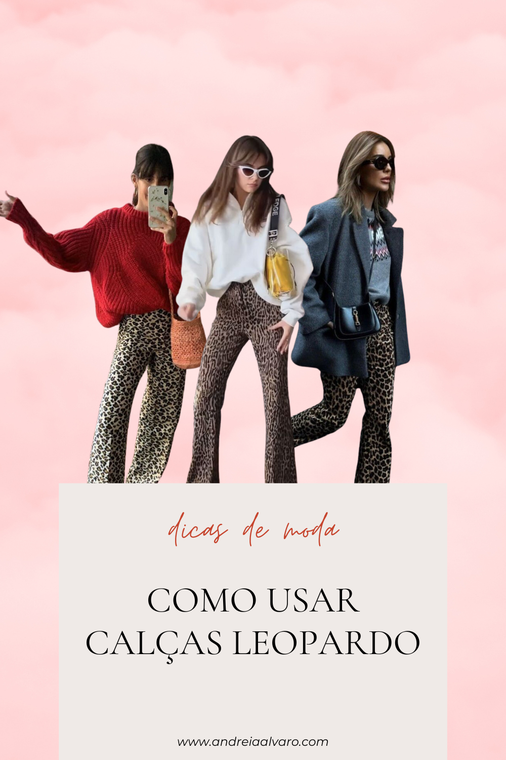 Guarda-roupa de outono - calças print leopardo