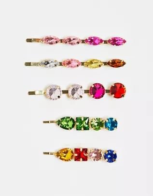 Daisy Street multi gem hair clips in multicolour _ ASOS.jpeg