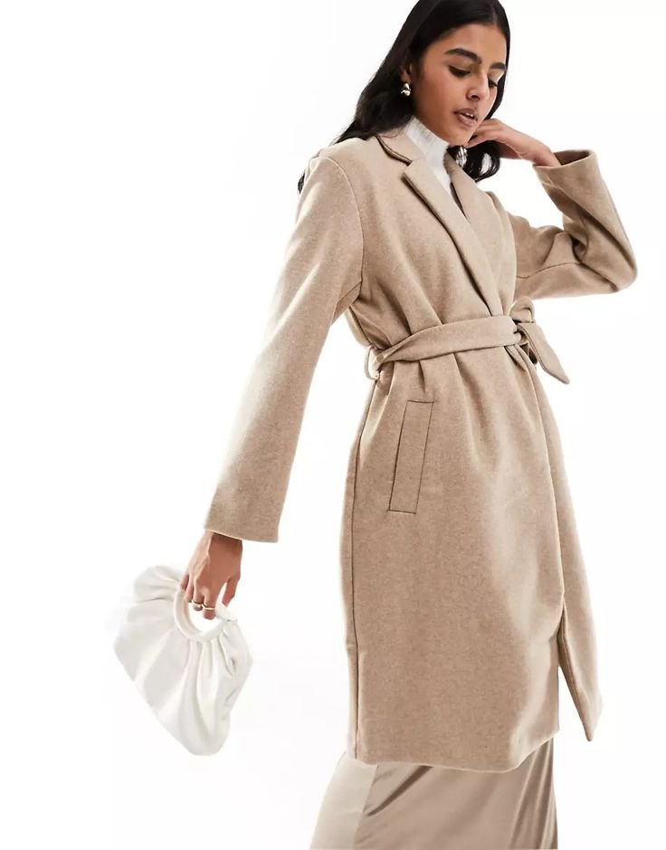 ASOS (Global) Only belted coat in greige
