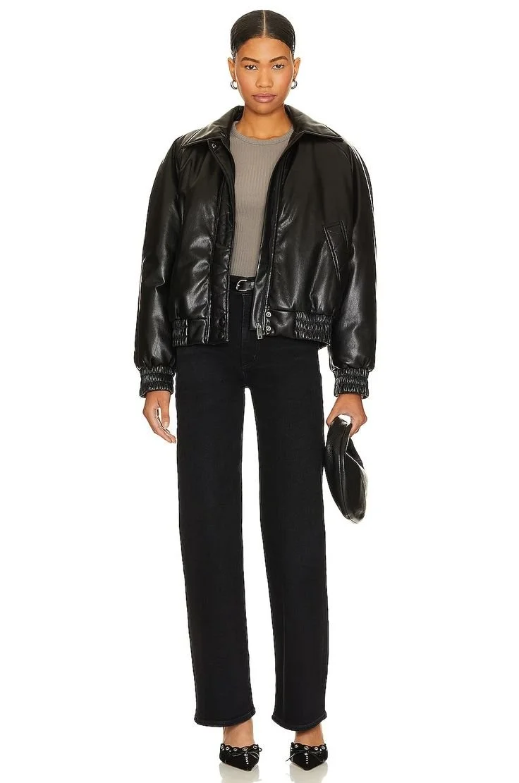 Revolve Clothing (Global) AGOLDE Harper Mid Rise Wide Straight in Hush 